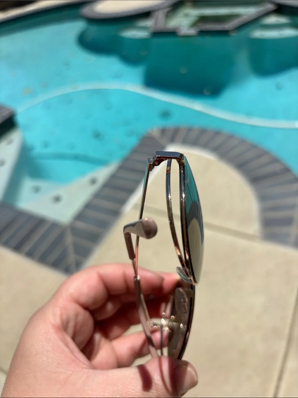 libby. edelman Gold Aviator Sunglasses with Brown Lenses